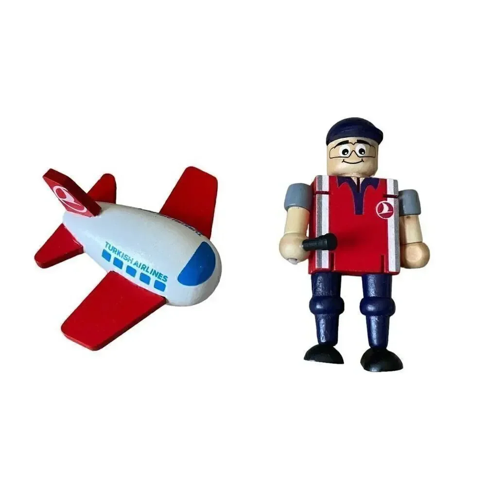 NWT Airport Tecnician  Attendant  Wood Toys Pretend Toddler Learning #1613